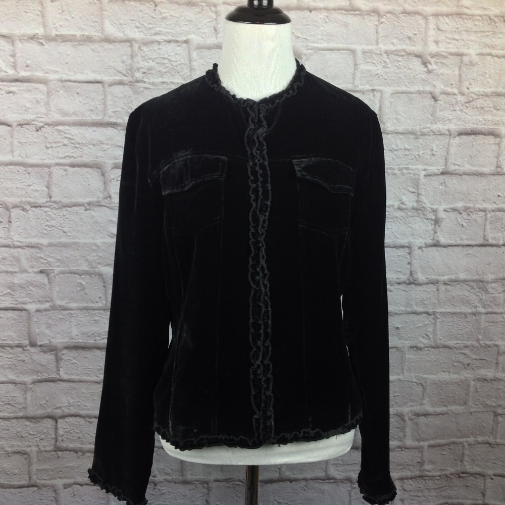 County Clothing Jacket Women Small Black Velvet